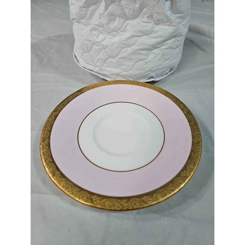 Mary Kay China Pink Cup Saucer Gold Encrusted Trim 5.75